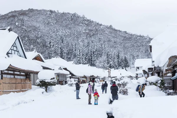 Fukushima Japón Diciembre 2017 Winter Ouchijuku Village Fomer Post Town — Foto de Stock