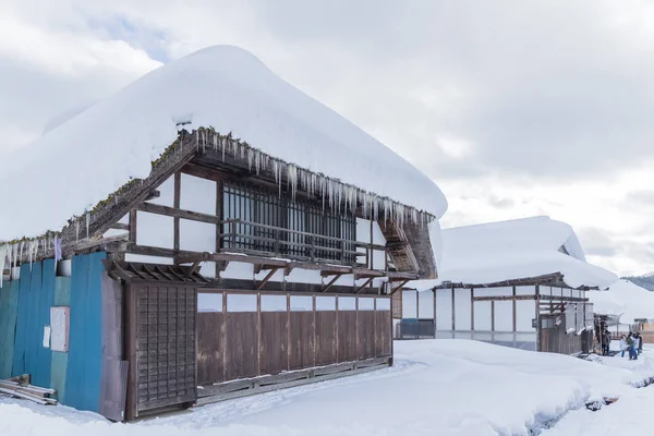 Fukushima Japón Diciembre 2017 Winter Ouchijuku Village Fomer Post Town — Foto de Stock