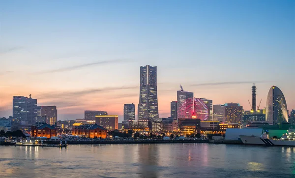 Yokohama Baía Vista Cidade Minato Mirai Área Uma Área Urbana — Fotografia de Stock