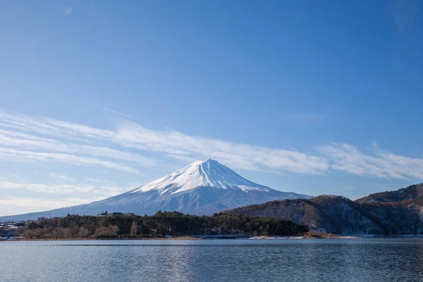 冬の河口湖で富士山 — ストック写真