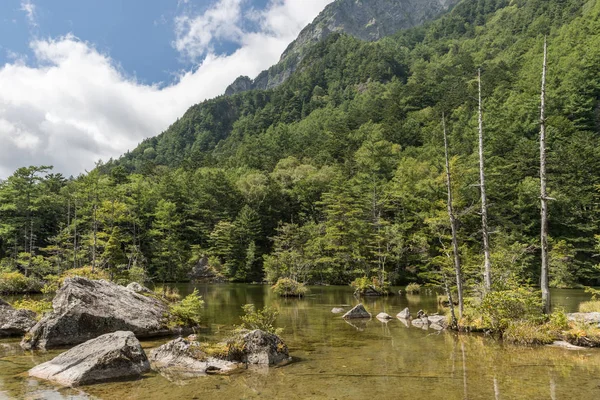 Rybník Shiragome Prefektuře Nagano Podzim — Stock fotografie