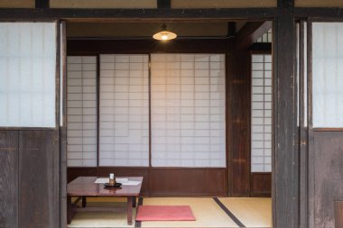 geleneksel Japon eski evin oturma odası