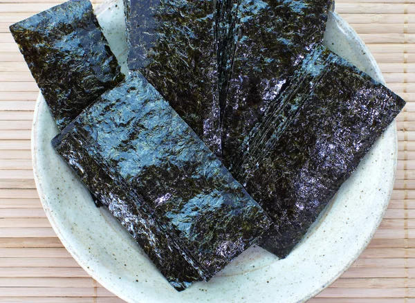Nahaufnahme Von Nori Zutat Für Sushi Verpackung — Stockfoto