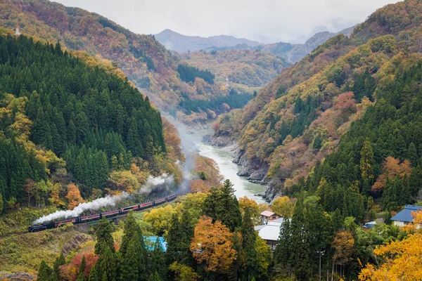 秋の福島でのばんえつ物語 — ストック写真