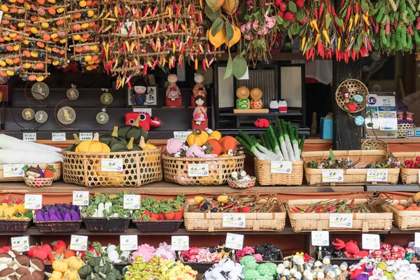 Japan Fukushima Juni 2017 Markt Met Verschillende Producten Ouchijuku Dorp — Stockfoto