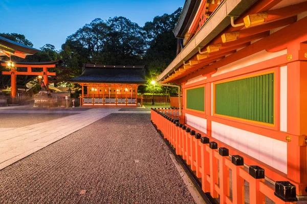 Pohled Šintoistická Svatyně Southern Kyoto Večer — Stock fotografie