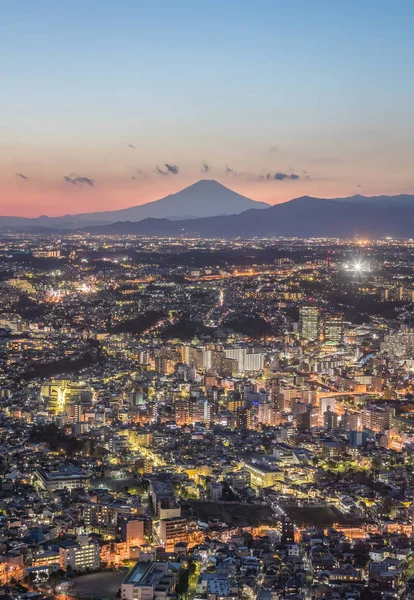 Ciudad Yokohama Monte Fuji Temporada Invierno — Foto de Stock