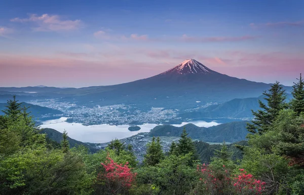 Monte Fuji Lago Kawaguchiko Nella Stagione Primaverile — Foto Stock