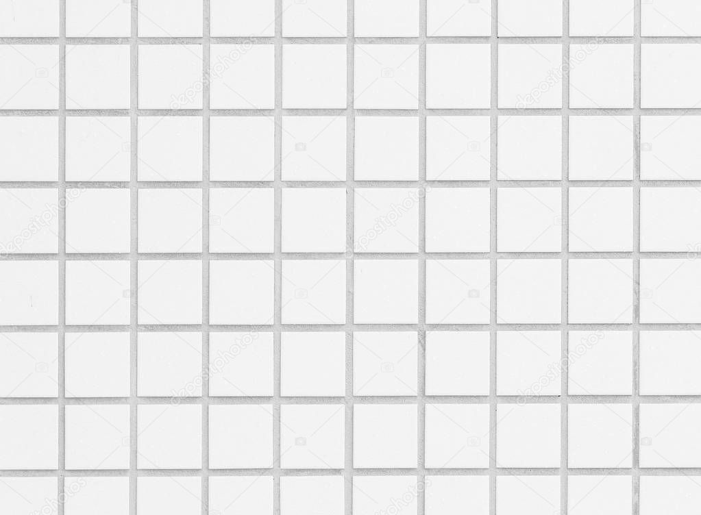 White mosaic wall background and pattern