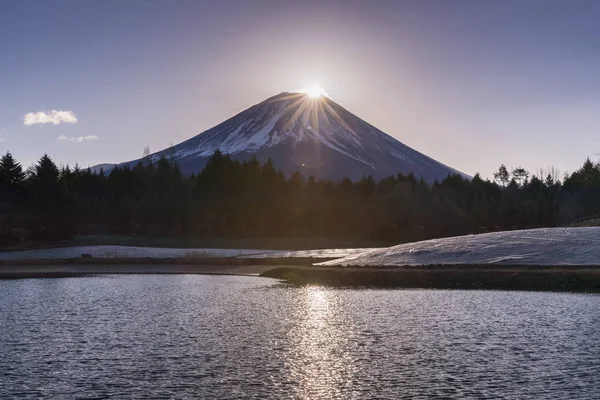 Winter Fuji Diamond Sunset Japan — Stock Photo, Image