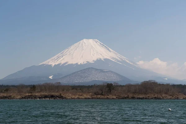 Montanha Fuji Shojiko Lago Temporada Primavera Japão — Fotografia de Stock