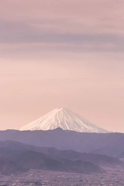 Topo Montanha Fuji Com Céu Nascer Sol Estação Primavera Japão — Fotografia de Stock