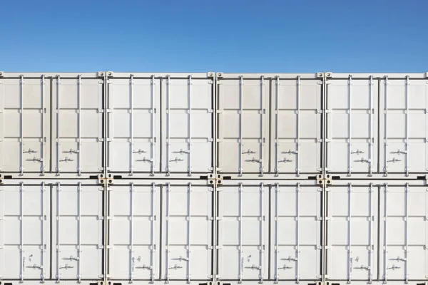 Stack Containers Shipping Dockyard Blue Sky — Stock Photo, Image
