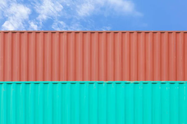 Bunter Containerstapel Auf Der Werft — Stockfoto