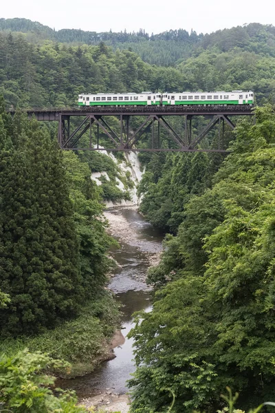 Tadami Railway Line Tadami River Summer Season Fukushima Prefecture Japan — Stock Photo, Image