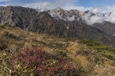 Nagano, Hakuba dağda sonbahar, Japonya görünümünü.