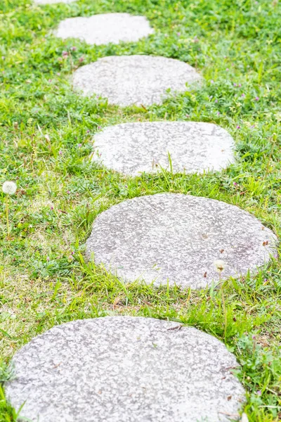 Chemin Pierre Japonais Herbe Verte — Photo