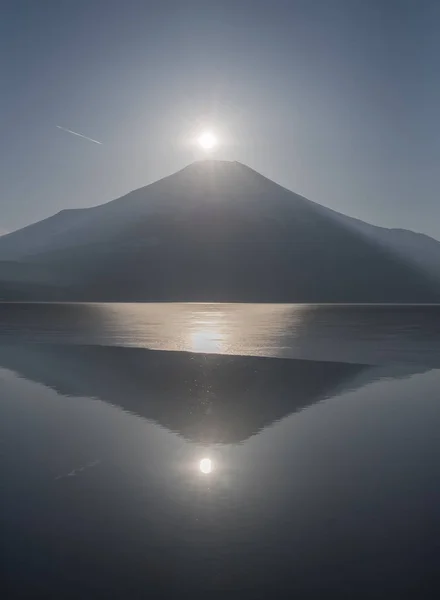 Fuji Diamante Lago Yamanakako Temporada Inverno Japão — Fotografia de Stock