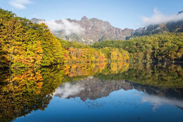 Togakushis Озеро Ставок Кагамі Ike Осінній Ранок Японія — стокове фото