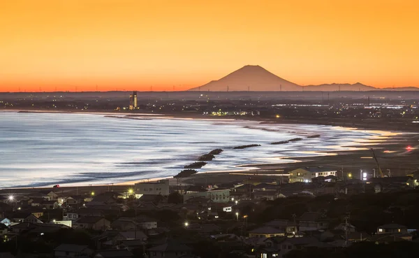 Mount Fuji Strand Város Lioka — Stock Fotó