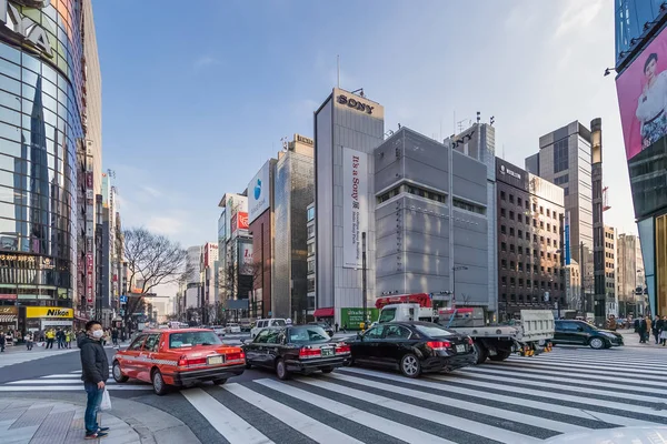 Японії Токіо Березня 2017 Міський Пейзаж Районі Ginza — стокове фото