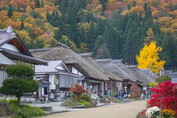 2017年11月01日 Ouchijuku 村是沿会 Kaido 贸易路线的 Fomer 它连接会与日航在江户期间 — 图库照片