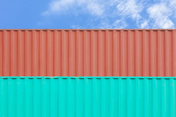 Bunter Stapel Containerschiffe Auf Der Werft — Stockfoto