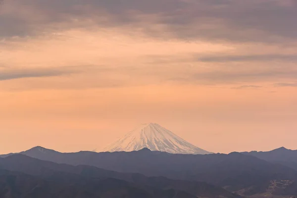 Верхній Частині Fuji Сходом Сонця Небо Весняний Сезон — стокове фото