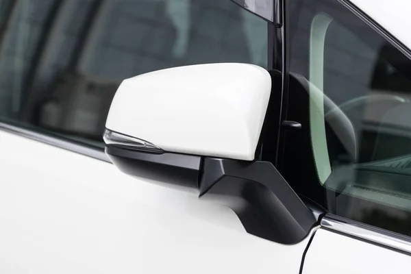 Close View White Car Side Mirror — Stock Photo, Image