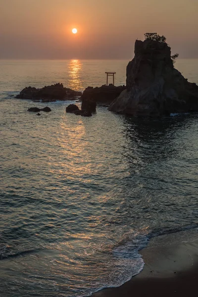 Lever Soleil Mer Saison Estivale Sur Plage Hattachi Ville Iwaki — Photo