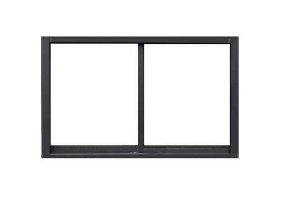 Black Metal Sliding Window Frame Isolated White Background — Stock Photo, Image
