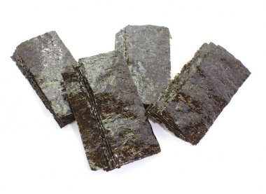Nori, Japanese edible seaweed. Used chiefly as an ingredient wrap of sushi. clipart