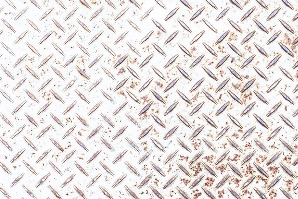Rusty white metal diamond plate background