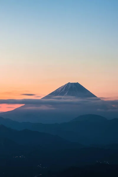 Berg Fuji Met Prachtige Zonsopgang Hemel Lente Seizoen — Stockfoto