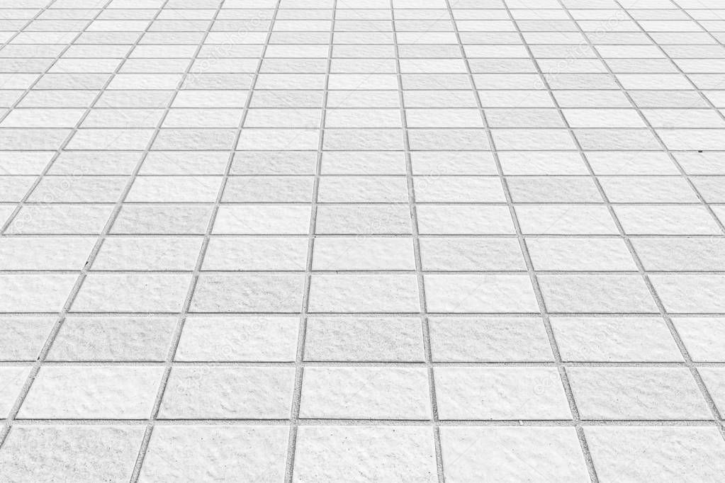 Outdoor white tile floor background