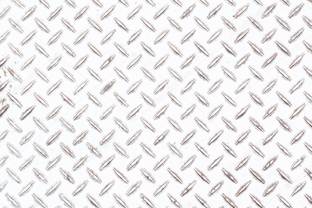 White diamond plate floor background and pattern