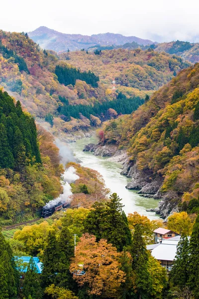 秋の福島でのばんえつ物語 — ストック写真