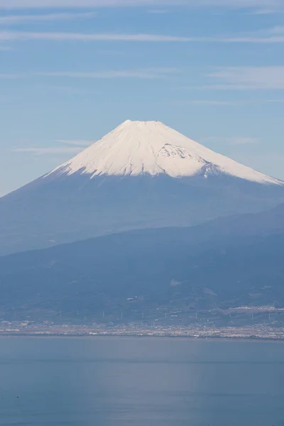 Góra Fuji Suruga Bay Sezonie Zimowym Shizuoka Prefektura — Zdjęcie stockowe