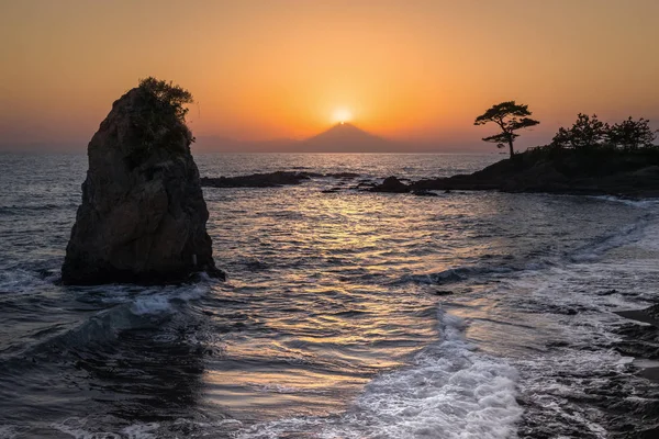 Diamond Fuji Seen Tateishi Park Kanagawa Prefecture — Stock Photo, Image