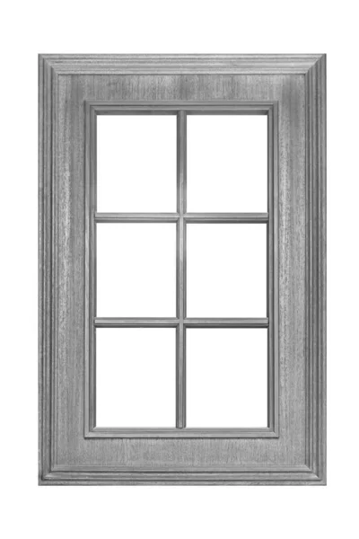 白い背景に隔離された白いヴィンテージの木製窓枠 — ストック写真