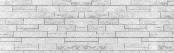 Panorama White Modern Stone Wall Pattern Background — Stock Photo, Image