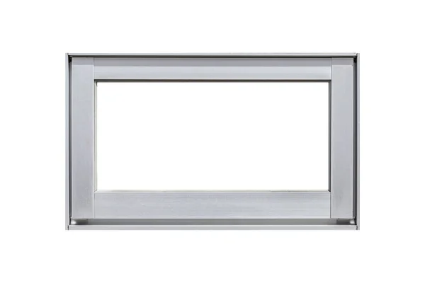 Silver Metal Window Frame Isolated White Background — Stock Photo, Image