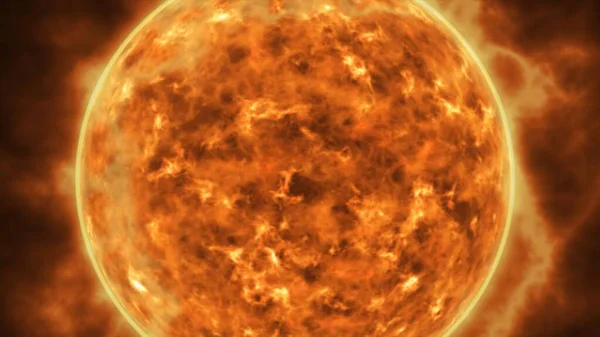 Superficie Della Stella Del Sole Con Brillamenti Solari Bruciore Animazione — Foto Stock