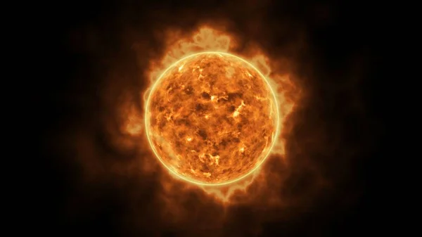 Superficie Estrella Del Sol Con Destellos Solares Quema Animación Solar Imágenes De Stock Sin Royalties Gratis