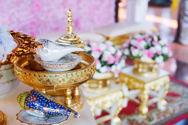 Тайский Свадебный Роскошный Аксессуар Культурной Свадебной Церемонии — стоковое фото