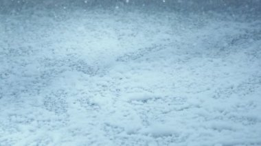 Bahçeye düşen kar, konsept Noel, mutlu yıllar.