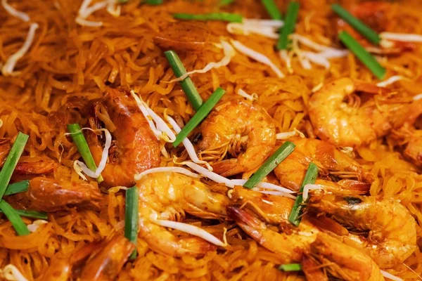 Pad Thai Goong Sod Fried Rice Sticks Shrimp Ταϊλανδέζικη Αγορά — Φωτογραφία Αρχείου