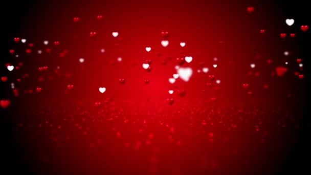 Doux Red Hearth voler, amour Valentine's day animation background 