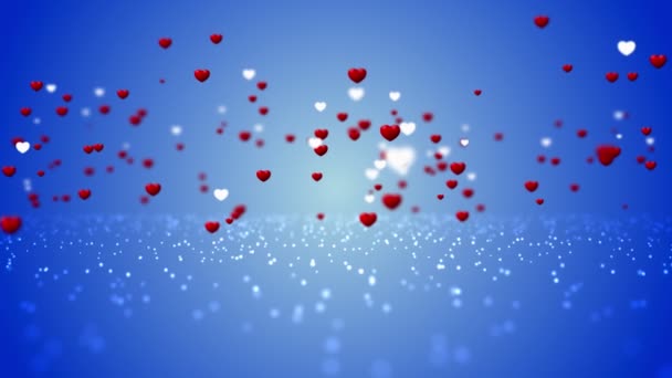 Doce Red Hearth Voando Amor Dia Dos Namorados Animação Fundo — Vídeo de Stock