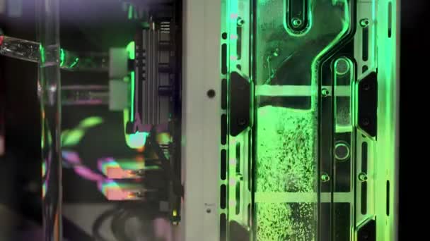 Close Jogos Computador Rgb Iluminado Por Led Colorido — Vídeo de Stock